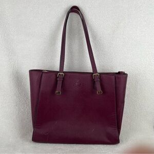 Large burgundy laptop tote